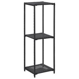 Storage Shelf Black 30x30x90 cm Poly Rattan