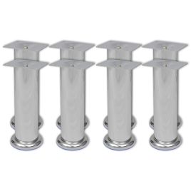 Round Sofa Legs 8 pcs Chrome 180 mm