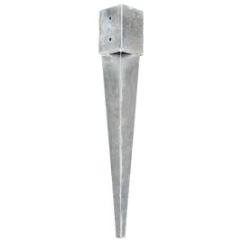 Ground Spikes 6 pcs Silver 10x10x76 cm Galvanised Steel