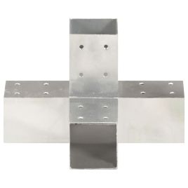 Post Connector X Shape Galvanised Metal 71x71 mm