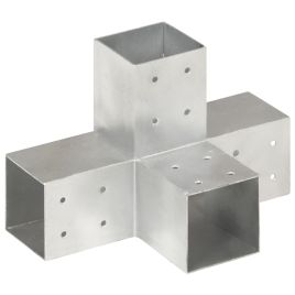 Post Connectors 4 pcs X Shape Galvanised Metal 81x81 mm
