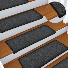 Stair Mats 15 Pieces 65x21x4 cm Anthracite Rectangular Edge