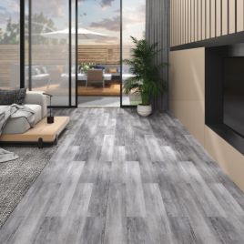 PVC Flooring Planks 5.02 sqm 2mm Self-adhesive Matt Wood Grey