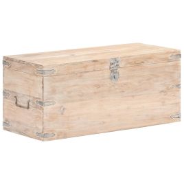 Chest 90x40x40cm Solid Acacia Wood Whitish Oak - Morli