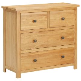 DICE Natural Finish Chest of Drawers - Medium-sized, 4 Drawers