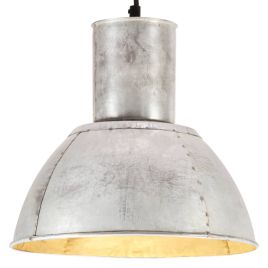 Hanging Lamp 25 W Silver Round 28.5 cm E27