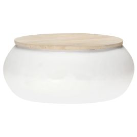Coffee Table White 68x68x30 cm Solid Mango Wood