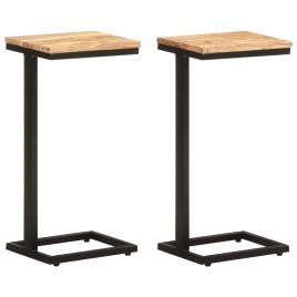 Side Tables 2 Pcs 31.5x24.5x64.5 Solid Acacia Wood