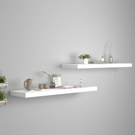 Floating Wall Shelves 2 pcs White 90x23.5x3.8 cm MDF