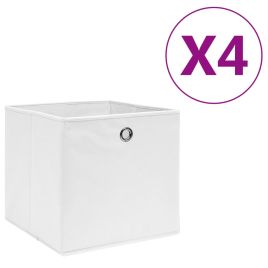 FALGLEN Storage Boxes 4 pcs Non-woven 28x28x28 cm Fabric - White