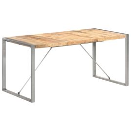 Dining Table 160x80x75 cm Solid Rough Mango Wood