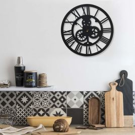 Wall Clock Black 30cm Acrylic