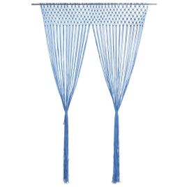 Macrame Curtain Blue 140x240 cm Cotton