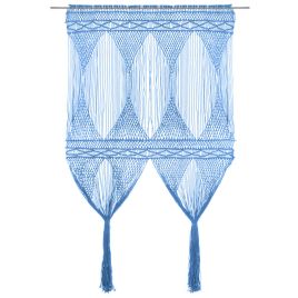 Macrame Curtain Blue 140x240 cm Cotton