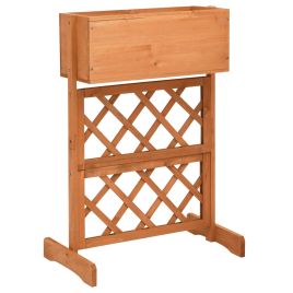 Garden Trellis Planter Orange 45x30x74 cm Solid Firwood