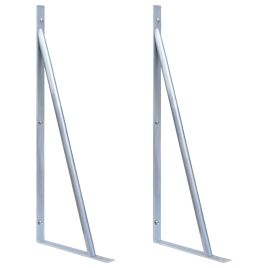 Support Brackets for Fence Post 2 pcs Galvanised Steel