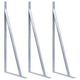 Support Brackets for Fence Post 3 pcs Galvanised Steel