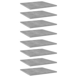 Bookshelf Boards 8 pcs Concrete Grey 40x40x1.5 cm Engineered Wood