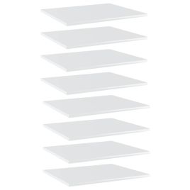 Bookshelf Boards 8 pcs High Gloss White 60x50x1.5 cm Engineered Wood