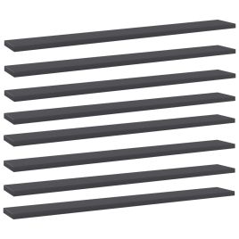 Bookshelf Boards 8 pcs Grey 80x10x1.5 cm Engineered Wood