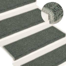 Carpet Stair Treads 15 Pcs 65x21x4cm Green