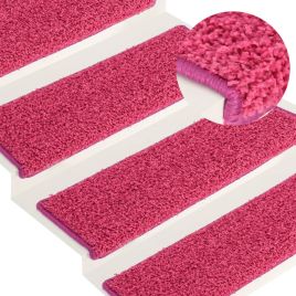 Carpet Stair Treads 15 Pcs 65x25cm Pink