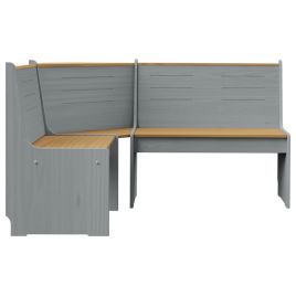 Corner Bench 151 cm Solid Wood Pine Honey Brown and Grey