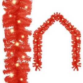 Geile Christmas Garland with LED Lights 20 m Red