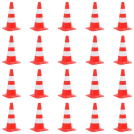 Reflective Traffic Cones 20 pcs Red and White 50 cm