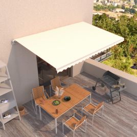 Manual Retractable Awning 500x300cm Cream