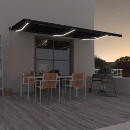 Manual Retractable Awning with LED 600x350cm Anthracite