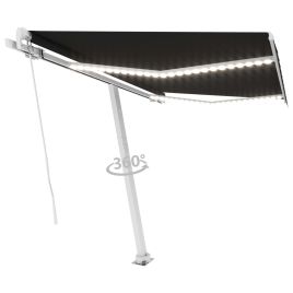 Manual Retractable Awning with LED 300x250cm Anthracite