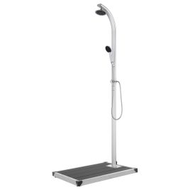 Garden Shower with Grey Base 220 cm Aluminium