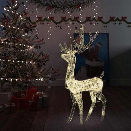 GLISTEN Acrylic Reindeer Christmas Decoration 140 LEDs 120cm Warm White