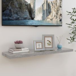 Floating Wall Shelf Concrete Grey 90x23.5x3.8 cm MDF