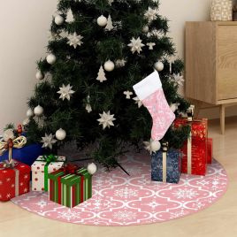 Chena Luxury Christmas Tree Skirt Sock Pink 150cm Fabric