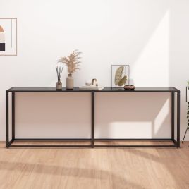 Console Table Black 220x35x75.5cm Tempered Glass