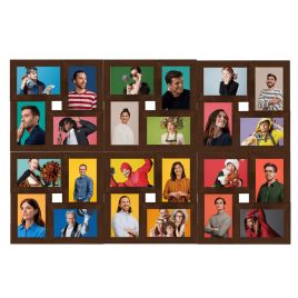 Collage Photo Frame for 24x(10x15 cm) Picture Dark Brown MDF