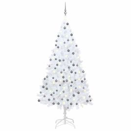 Artificial Pre-lit Christmas Tree with Ball Set White 240 cm