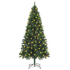 NUTREL Artificial Pre-lit Christmas Tree with Pine Cones Green 180 cm