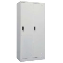 Wardrobe - VALERIE 2 Door Wardrobe Light Grey 80cm