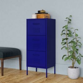 Storage Cabinet Navy Blue 42.5x35x101.5 cm Steel