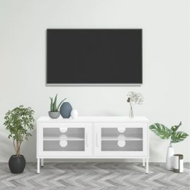 TV Cabinet White 105x35x50 cm Steel
