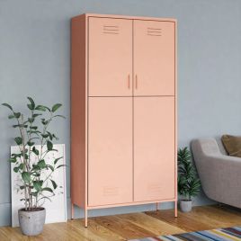 Wardrobe Pink 90x50x180cm Steel