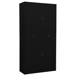 Office Cabinet Black 90x40x180 cm Steel