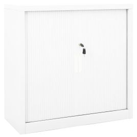 Sliding Door Cabinet White 90x40x90 cm Steel