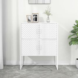 Highboard White 80x35x100 cm Steel