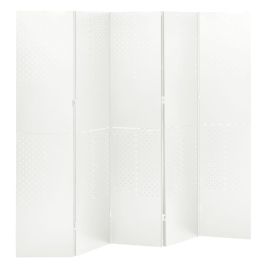 5-Panel Room Divider White 200x180 cm Steel