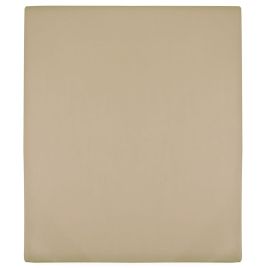 Jersey Fitted Sheets 2 Pcs Taupe 90x200cm Cotton