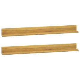 Wall Shelves 2 pcs 110x10x10 cm Solid Wood Teak